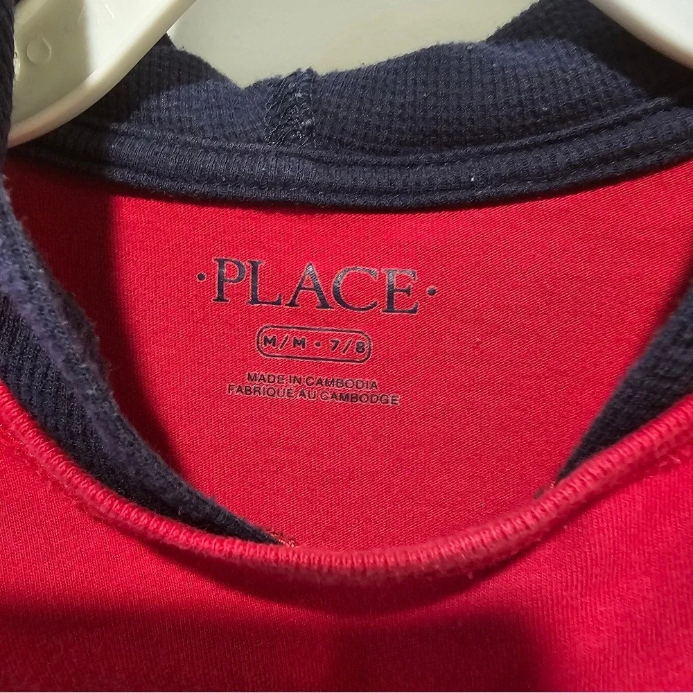 sz M 7/8‎ The Children's Place Superbowl Football long sleeved t-shirt hoodie